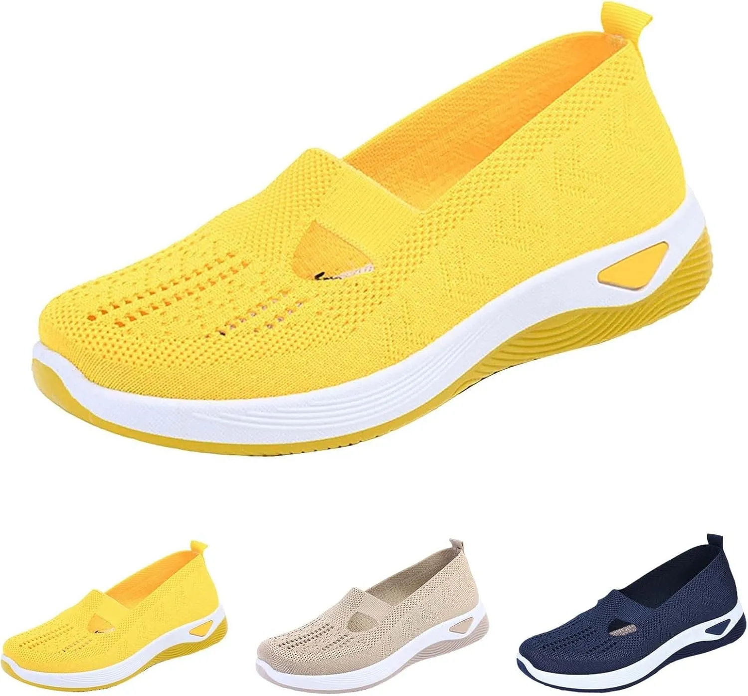 Orthopedic Walking Shoes for Women Slip On Sneakers with Arch Support Comfortable Casual Loafers Plantar Fasciitis Relief Foot Heel Pain Diabetic Feet
