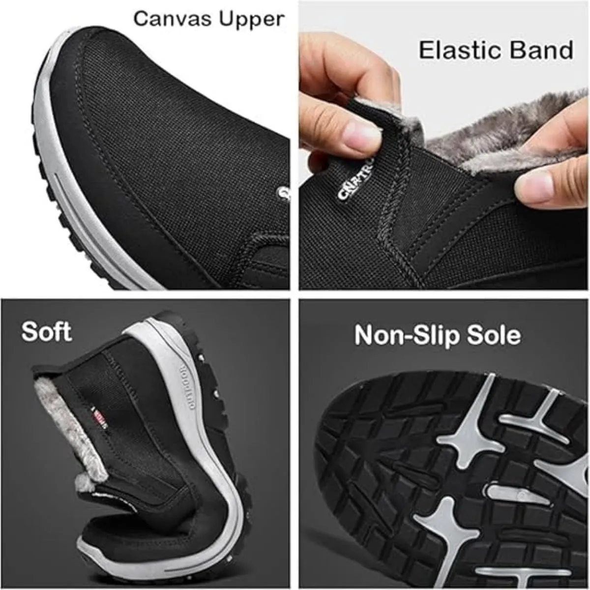 Orthowalkway Mens Shoes,Men's Arch Support Slip-on Canvas Loafers,Outdoor Casual Non Slip Orthopedic Sneakers Flats Boat Shoes
