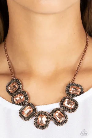 Paparazzi Iced Iron - Copper Necklace