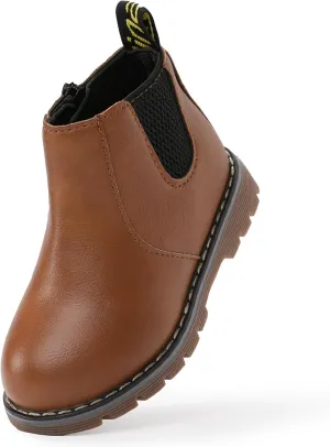 PATPAT Boys Girls Boots Waterproof Lace Up Kids Cowboy Boots Toddler Boots With Side Zipper for Toddler/Little Kid/Big Kid