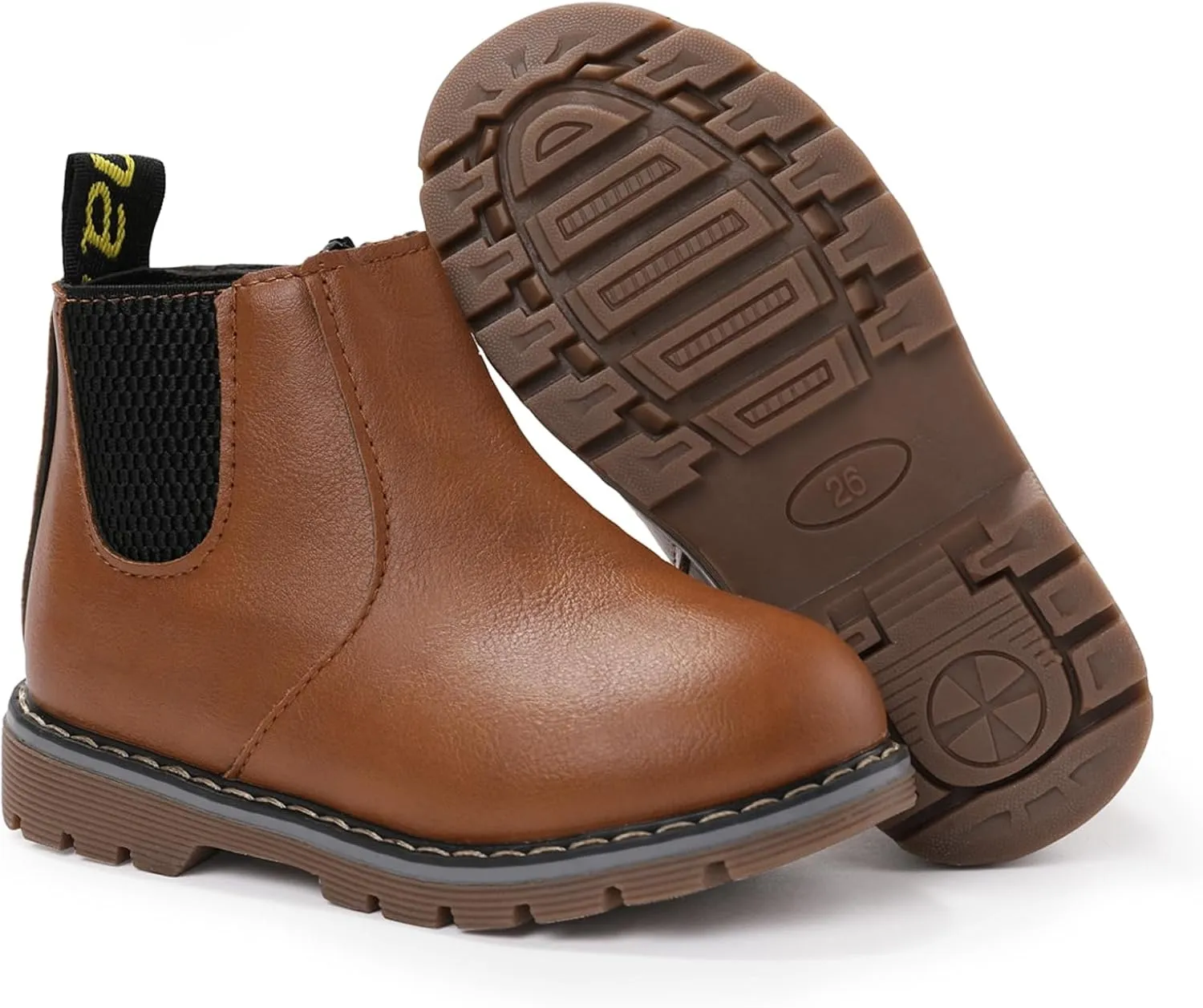 PATPAT Boys Girls Boots Waterproof Lace Up Kids Cowboy Boots Toddler Boots With Side Zipper for Toddler/Little Kid/Big Kid