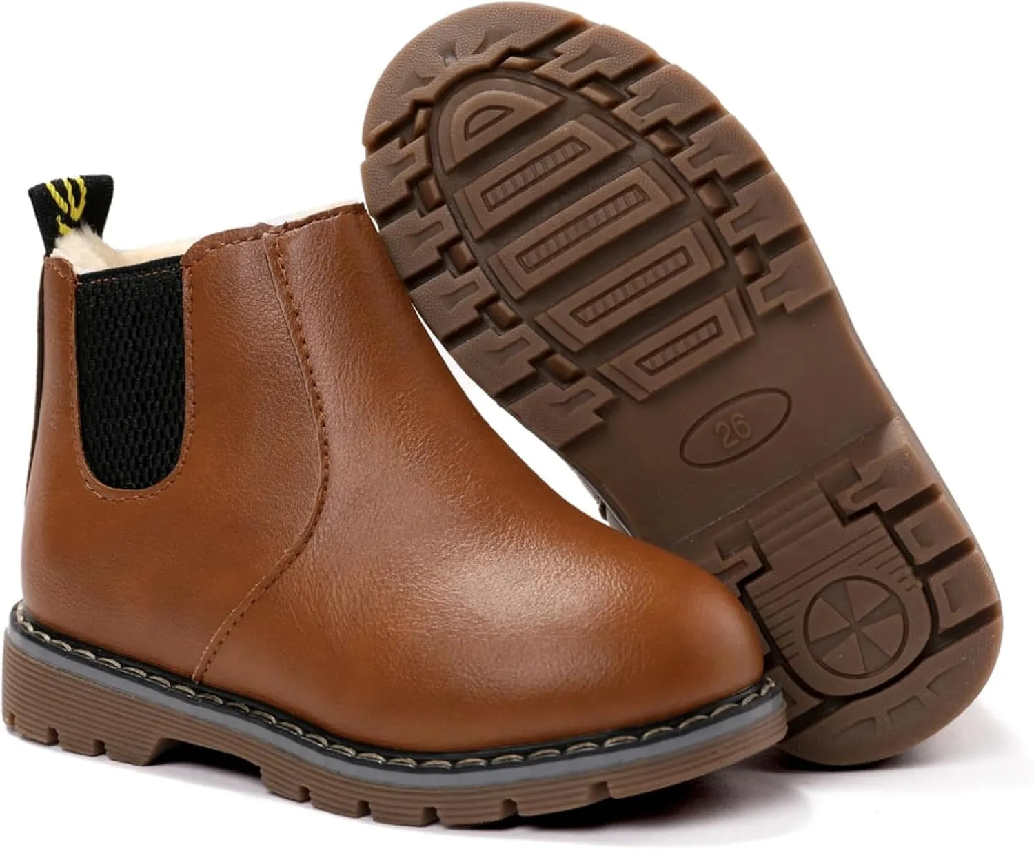 PATPAT Boys Girls Boots Waterproof Lace Up Kids Cowboy Boots Toddler Boots With Side Zipper for Toddler/Little Kid/Big Kid