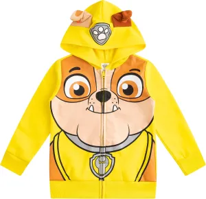 Paw Patrol Nickelodeon Marshall, Rubble or Chase Boys Zip Up Hoodie for Toddler and Little Kids