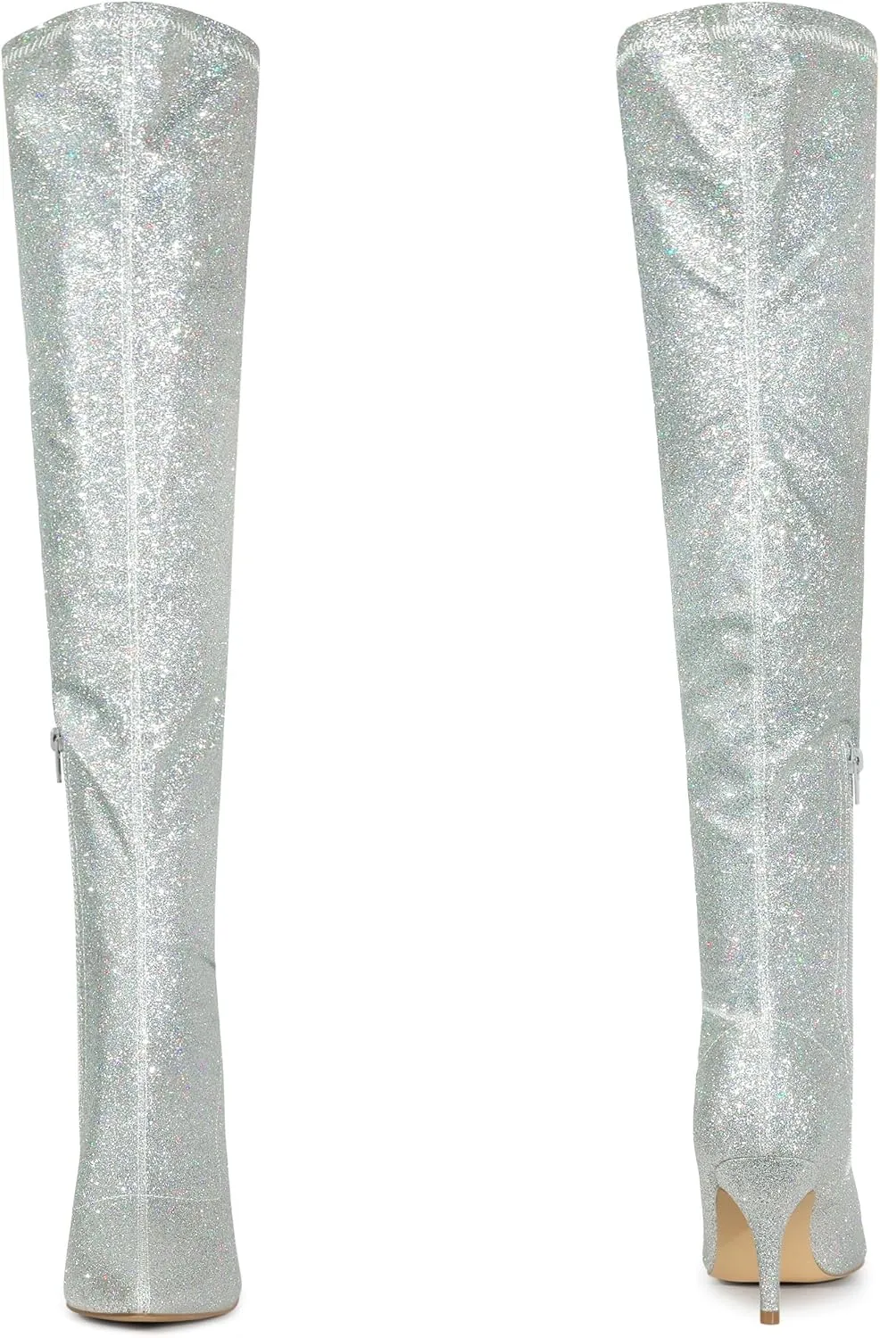 Perphy Glitter Thigh High Boot Stiletto Heels Over the Knee Boots for Women