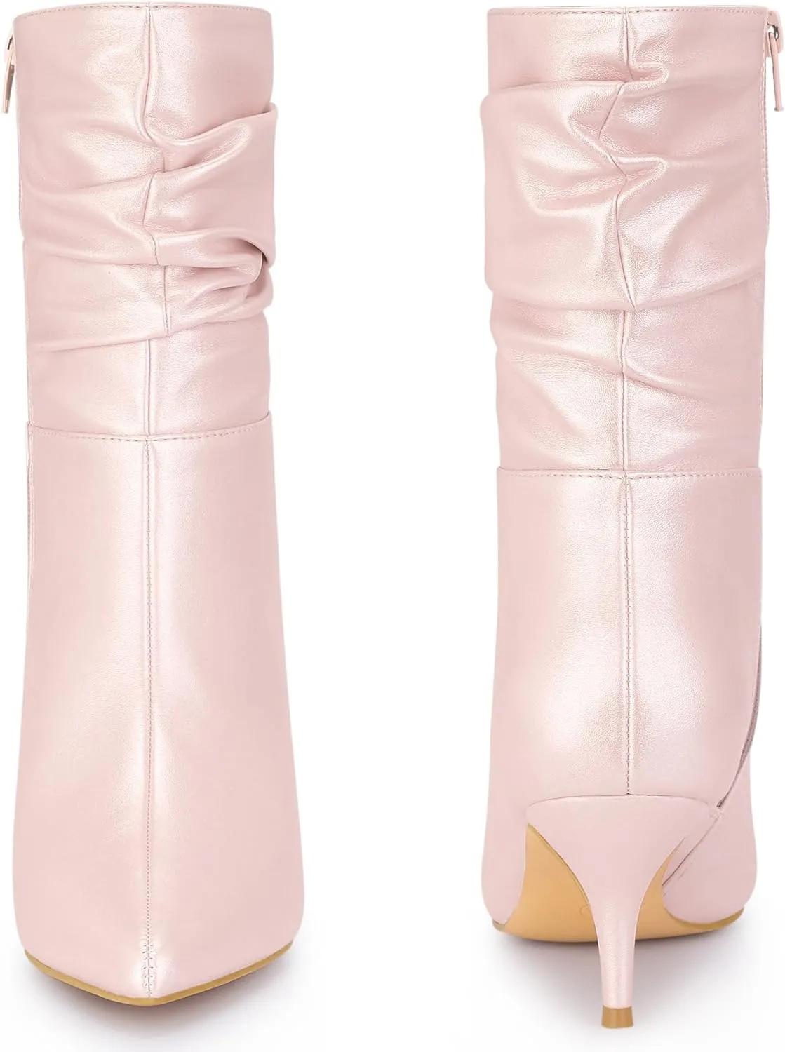 Perphy Pointed Toe Slouch Kitten Heel Boot Mid-Calf Boots for Women