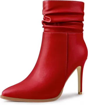 Perphy Slouch Pointed Toe Stiletto Heel Ankle Bootie Dressy Boots for Women