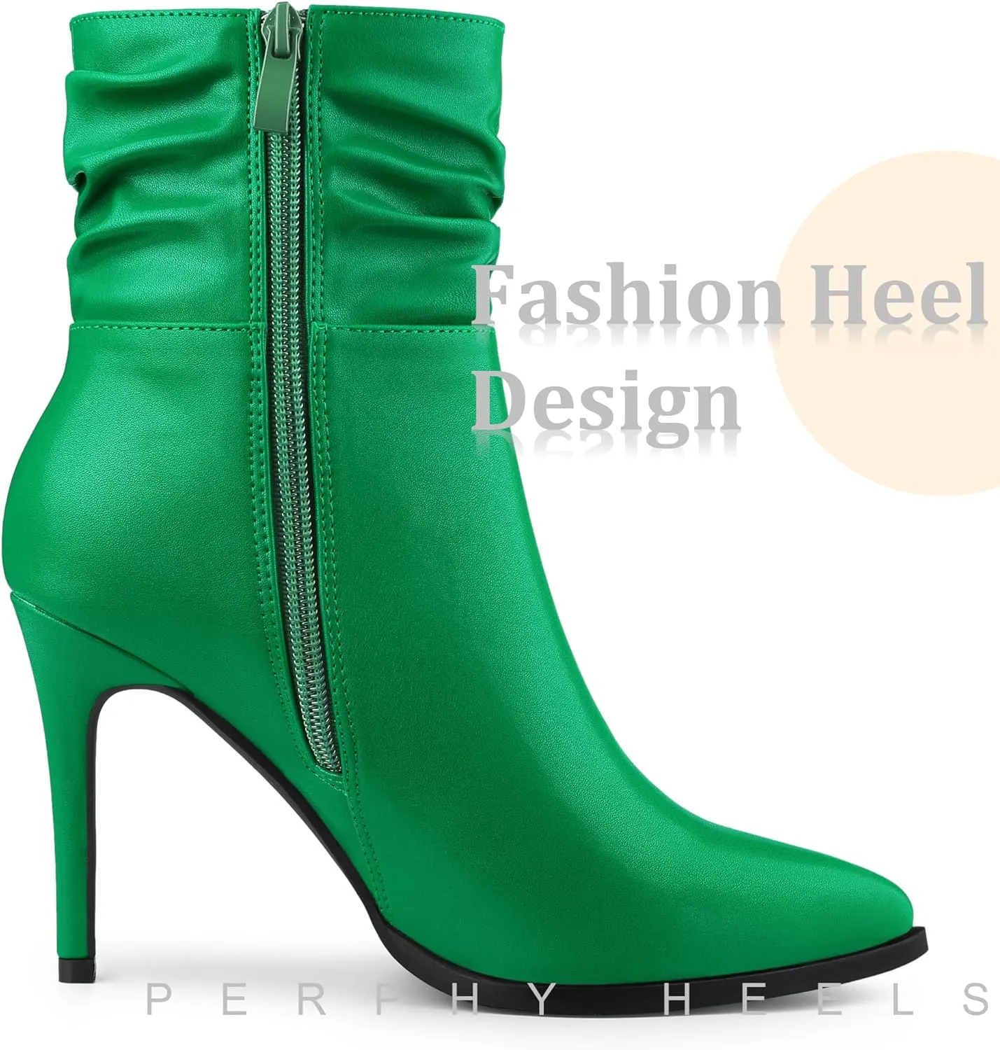 Perphy Slouch Pointed Toe Stiletto Heel Ankle Bootie Dressy Boots for Women