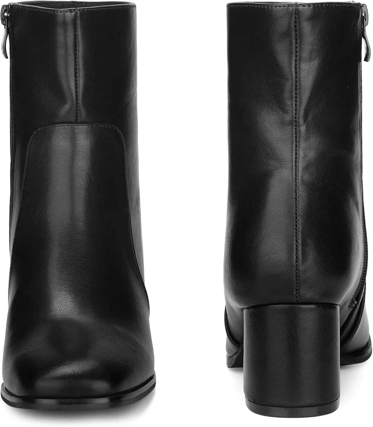 Perphy Square Toe Side Zip Chunky Heel Ankle Boots for Women