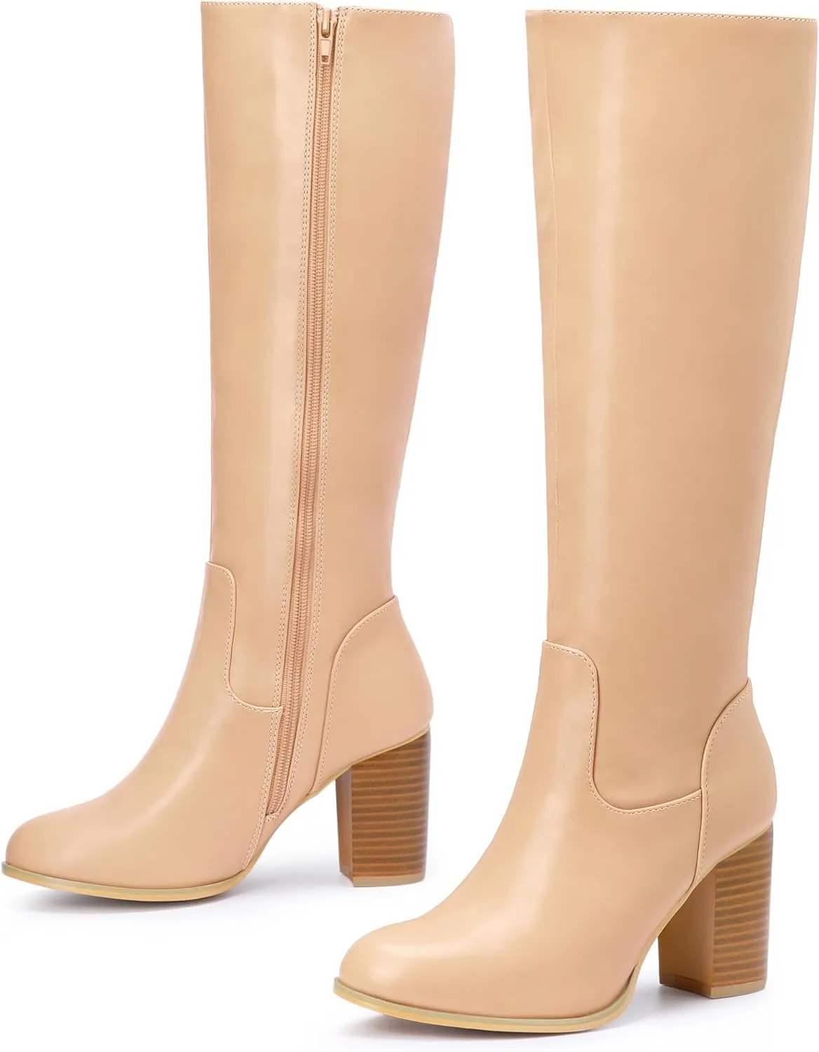 Perphy Tall Boot Chunky Block Heels Knee High Boots for Women
