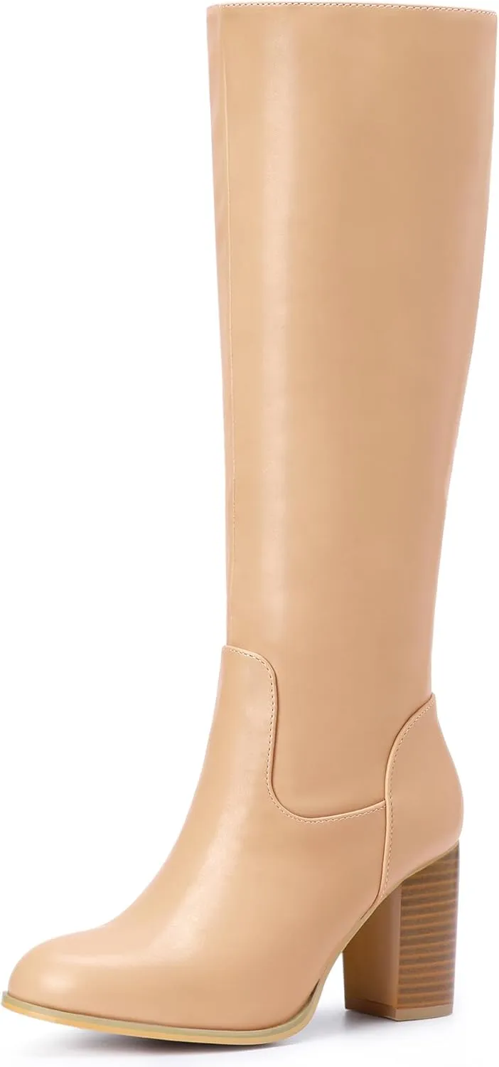 Perphy Tall Boot Chunky Block Heels Knee High Boots for Women