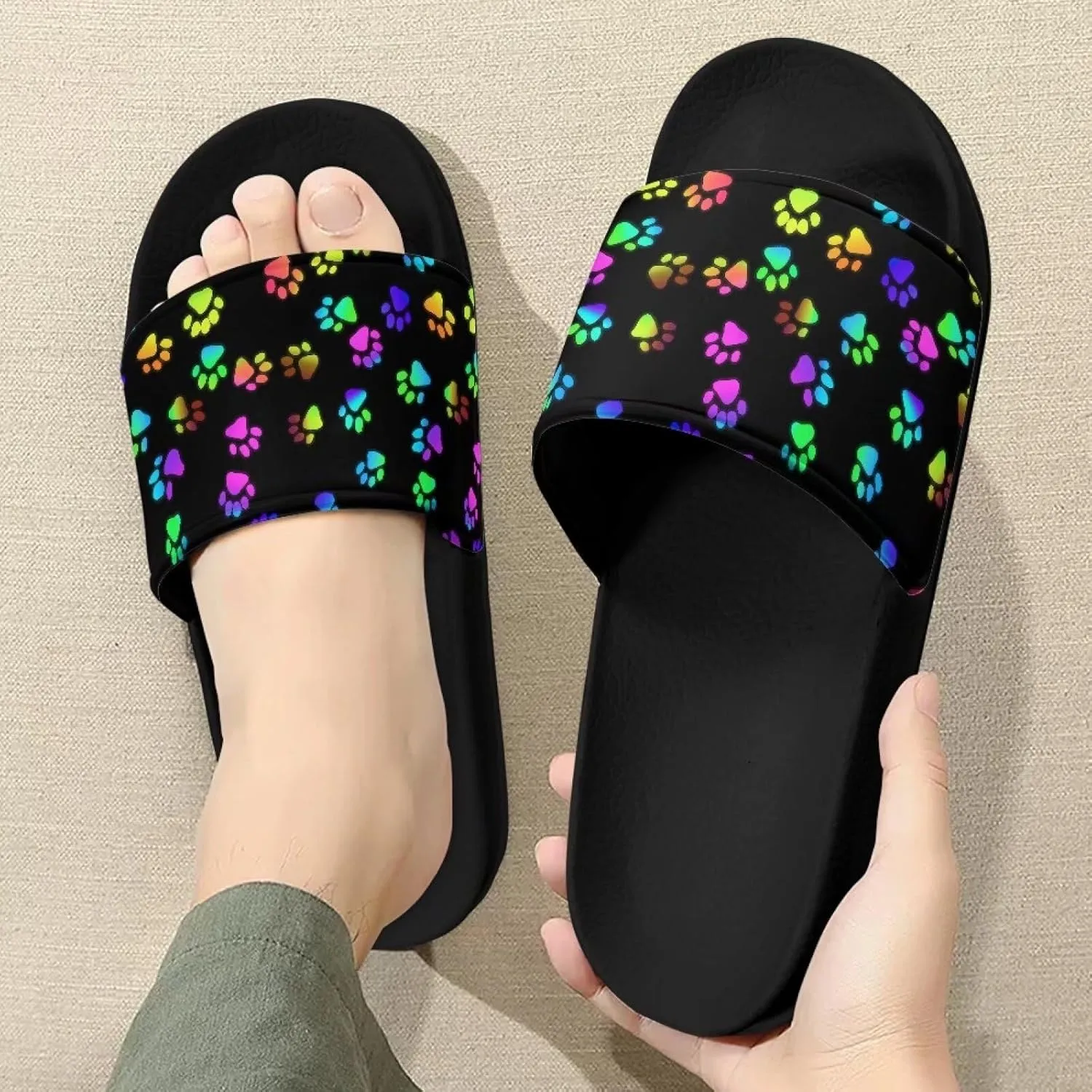 Pillow Slippers Slides for Women, Non-Slip Cloud Slides House Shower Shoes Shower Sandals for Indoor & Outdoor