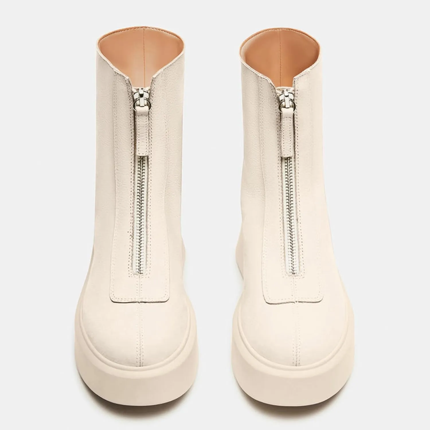 Platform Ankle Boots for Women Comfortable Chelsea Block Heel Booties with Zipper Casual Dressy Combat Mini Snow Boots