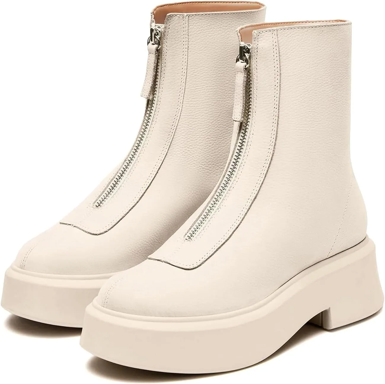 Platform Ankle Boots for Women Comfortable Chelsea Block Heel Booties with Zipper Casual Dressy Combat Mini Snow Boots