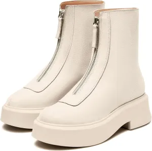 Platform Ankle Boots for Women Comfortable Chelsea Block Heel Booties with Zipper Casual Dressy Combat Mini Snow Boots
