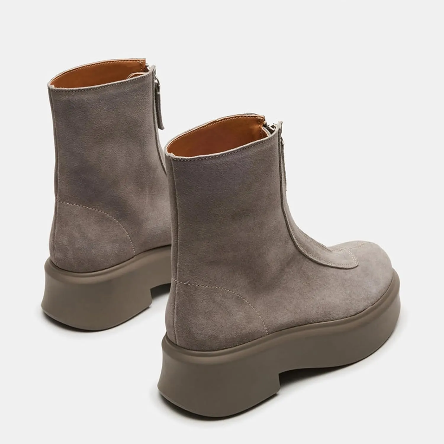 Platform Ankle Boots for Women Comfortable Chelsea Block Heel Booties with Zipper Casual Dressy Combat Mini Snow Boots