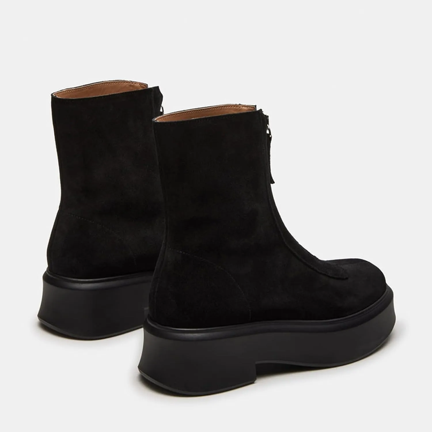 Platform Ankle Boots for Women Comfortable Chelsea Block Heel Booties with Zipper Casual Dressy Combat Mini Snow Boots