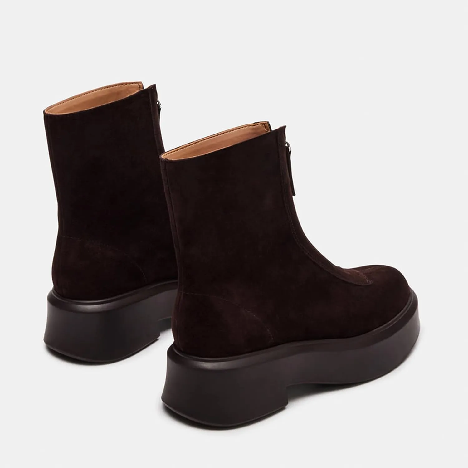 Platform Ankle Boots for Women Comfortable Chelsea Block Heel Booties with Zipper Casual Dressy Combat Mini Snow Boots