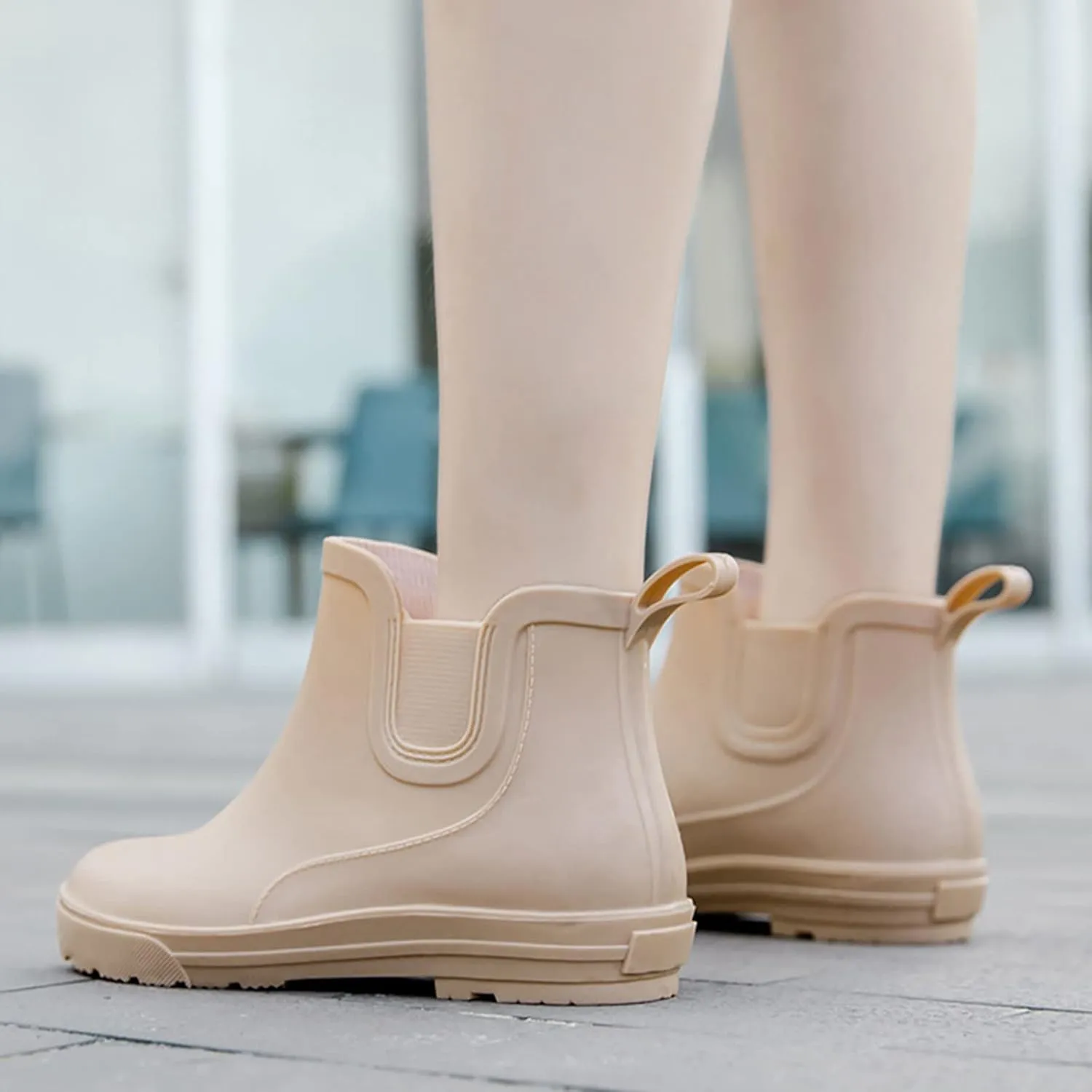 Platform Rain Boots Women Mens Grounded Footwear Booties Black Slip On Barefoot Shoes Short Rain Boots for Women Waterproof Garden Shoes White Cowgirl Boots