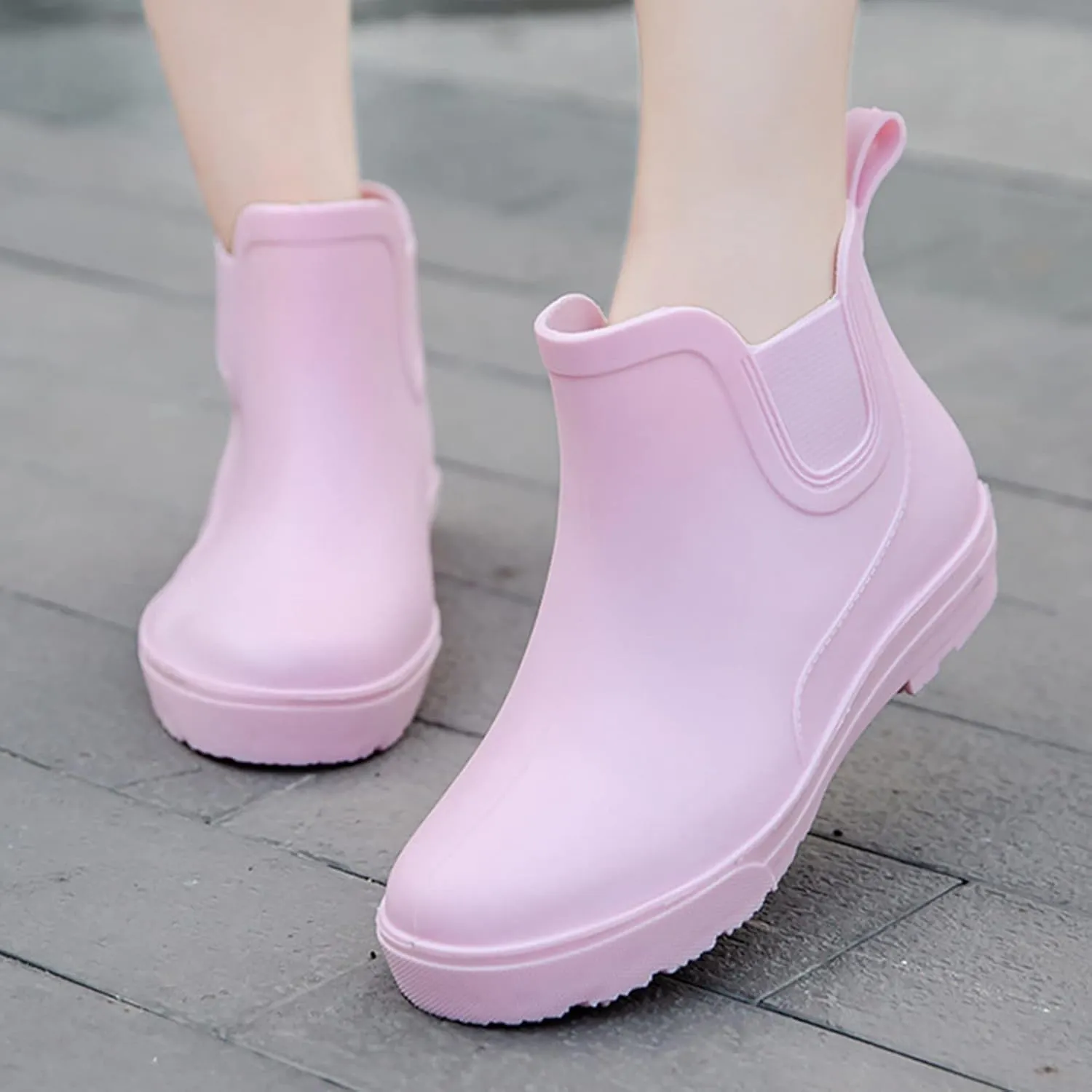 Platform Rain Boots Women Mens Grounded Footwear Booties Black Slip On Barefoot Shoes Short Rain Boots for Women Waterproof Garden Shoes White Cowgirl Boots