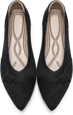 Pointed Toe Flats for Women Ballet Flats Comfortable Dressy Knit Lightweight Casual for Work Office Womens Flats
