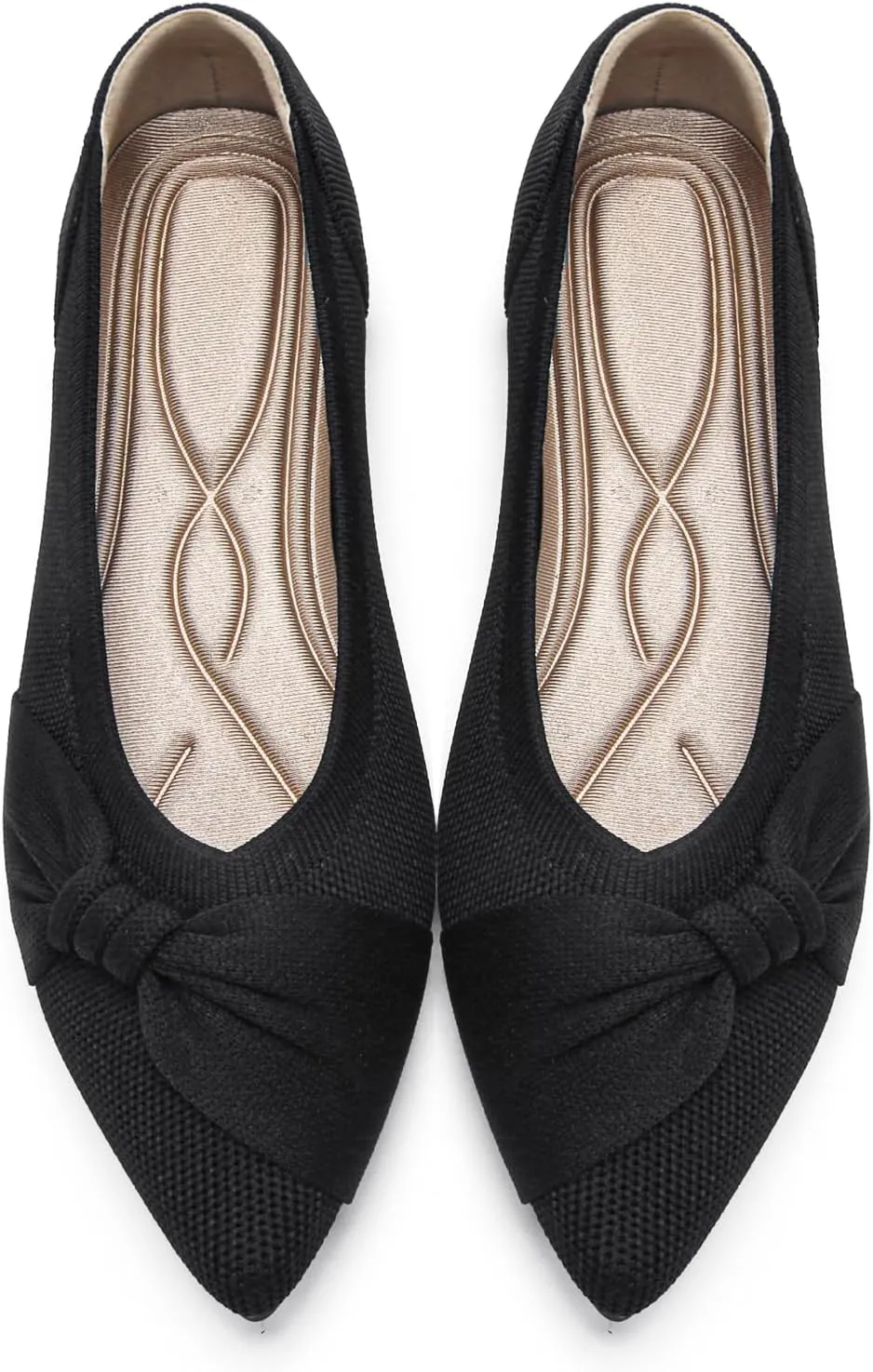 Pointed Toe Flats for Women Ballet Flats Comfortable Dressy Knit Lightweight Casual for Work Office Womens Flats