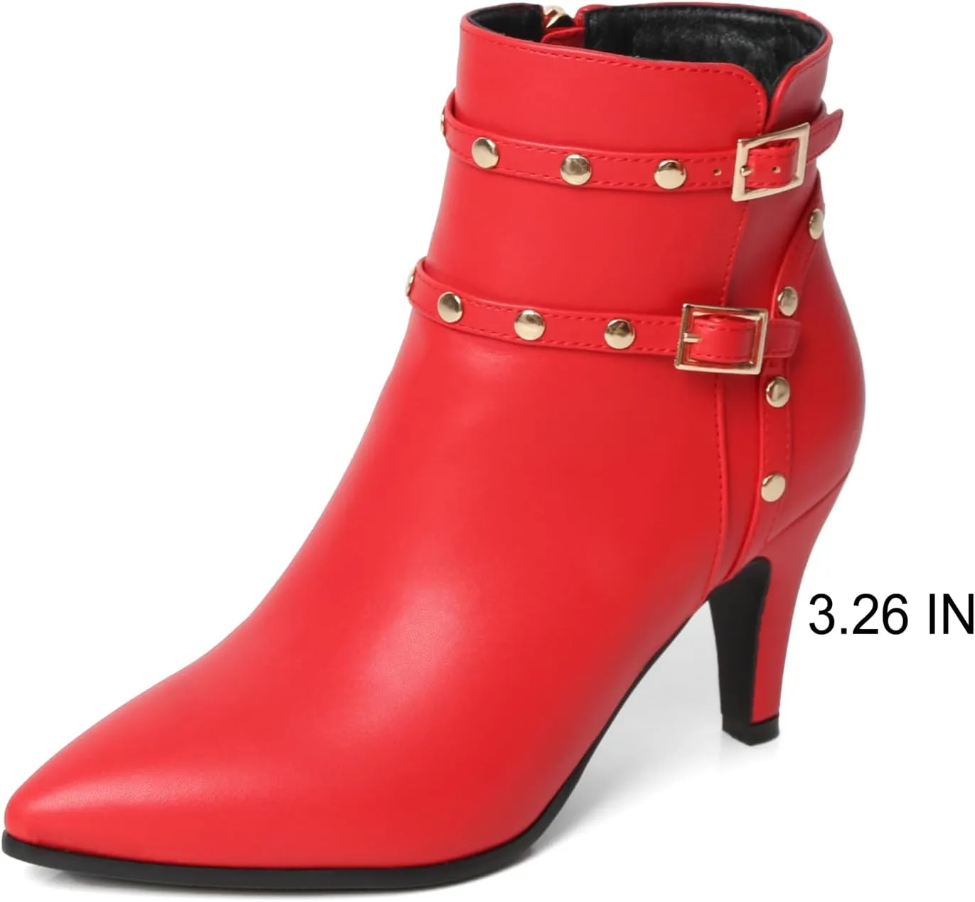 Pointed Toe Kitten Heel Boots For Women Black Booties For Women Rivets Ankle Boot Fashion Shoes