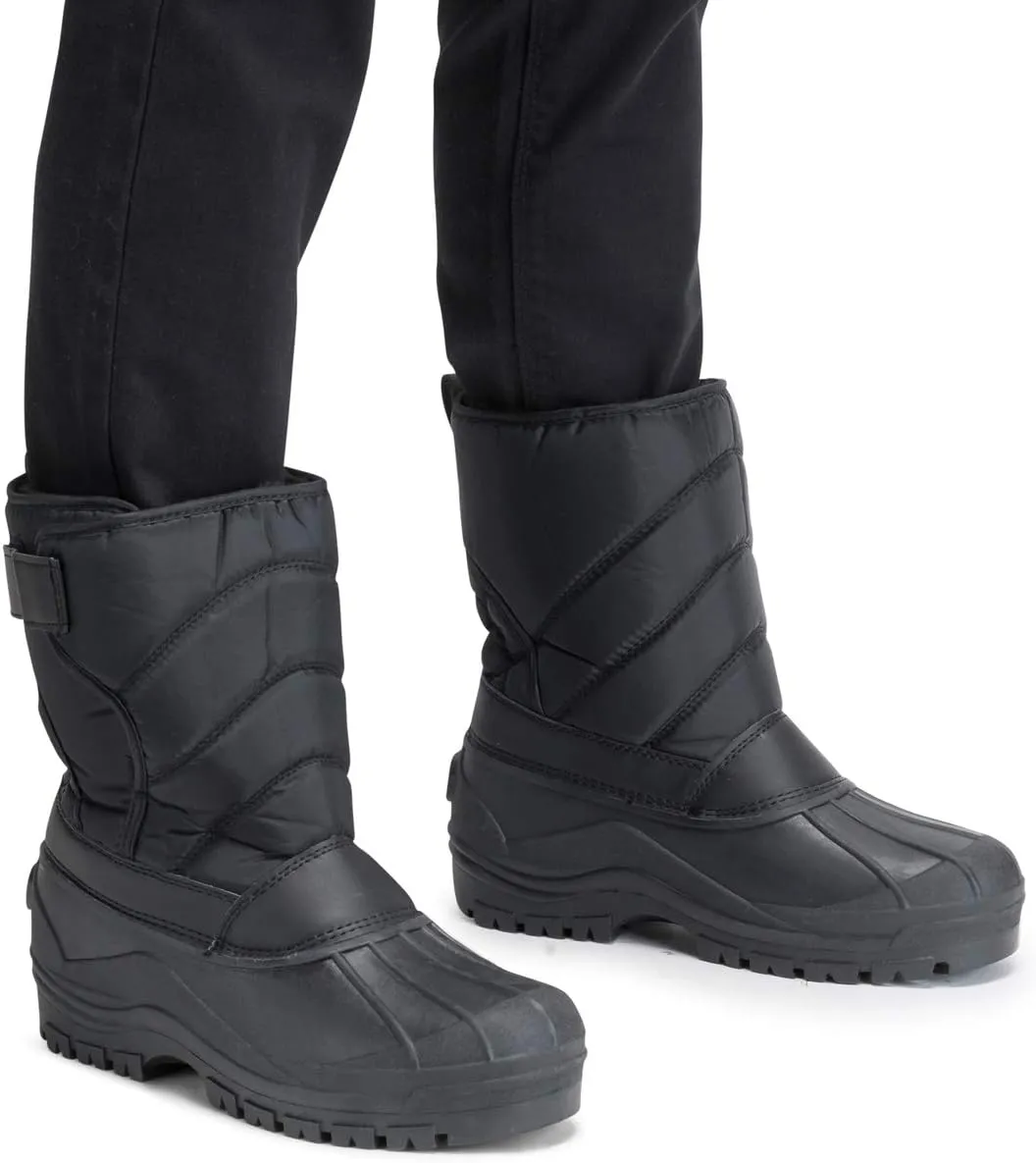 POLAR Mens Muck Nylon Strap Lace Up Duck Snow Winter Flat Rain Outdoor Boots