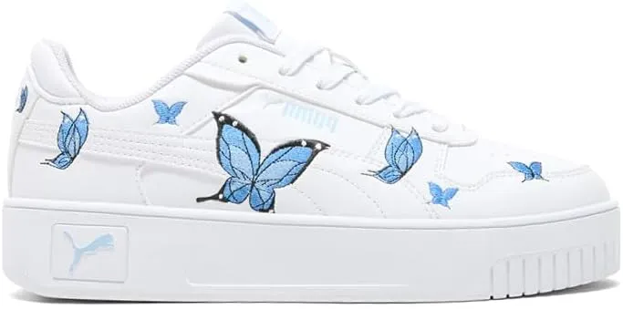 PUMA Kids Girls Carina Street Butterfly Lace Up Sneakers Shoes Casual - White - Size 4.5 M