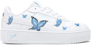 PUMA Kids Girls Carina Street Butterfly Lace Up Sneakers Shoes Casual - White - Size 4.5 M