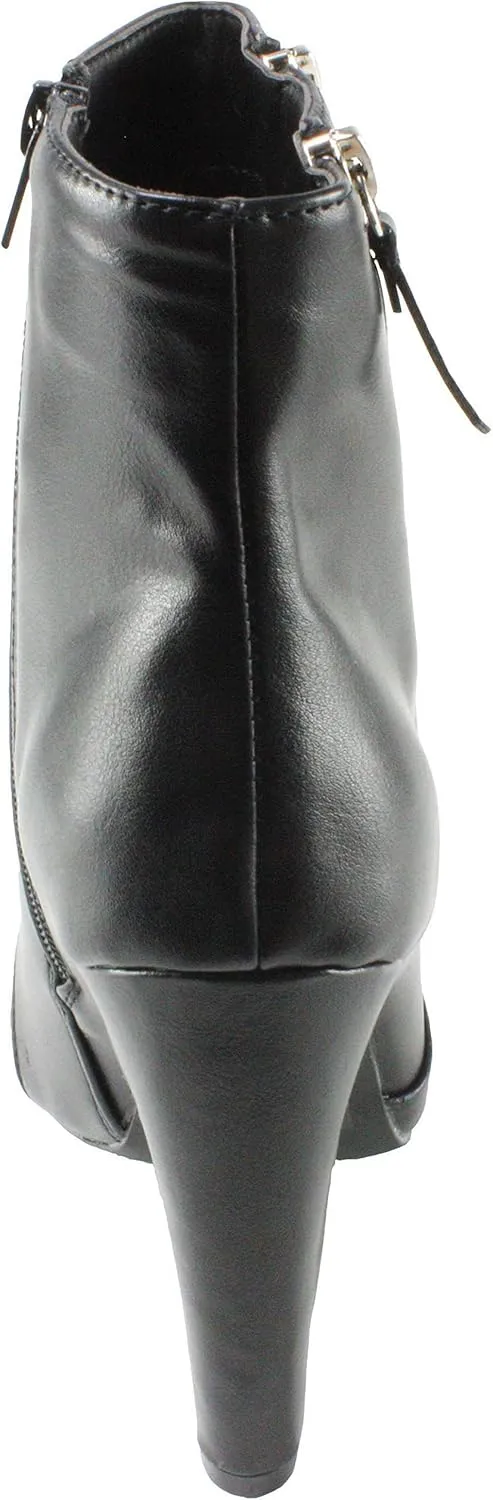 Qupid Women's Wink-09 Pointed Toe High Heel Ankle Boots