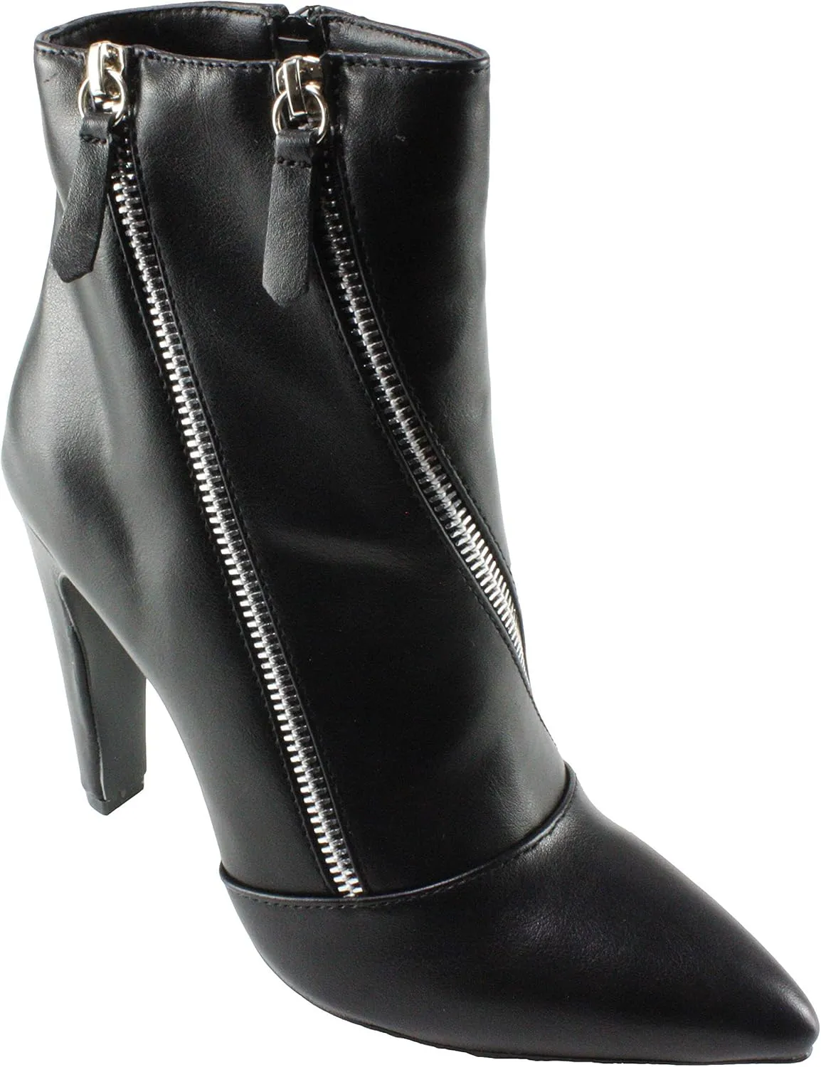 Qupid Women's Wink-09 Pointed Toe High Heel Ankle Boots