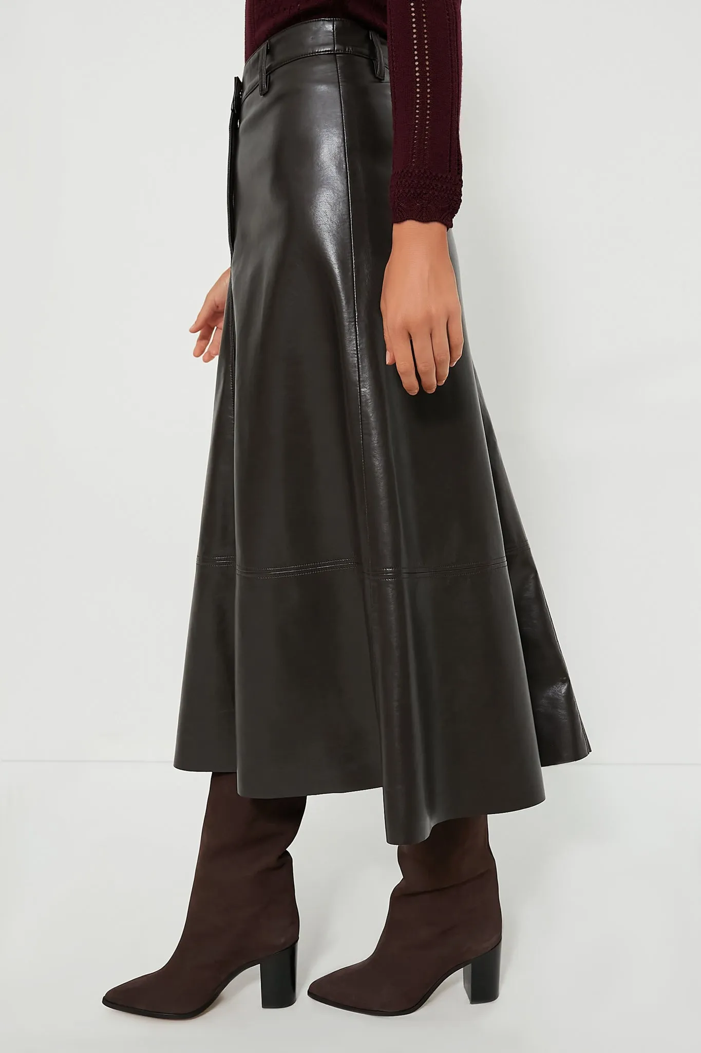 Remote-controlled Cassia Chocolate Skirt Leather Service-focused