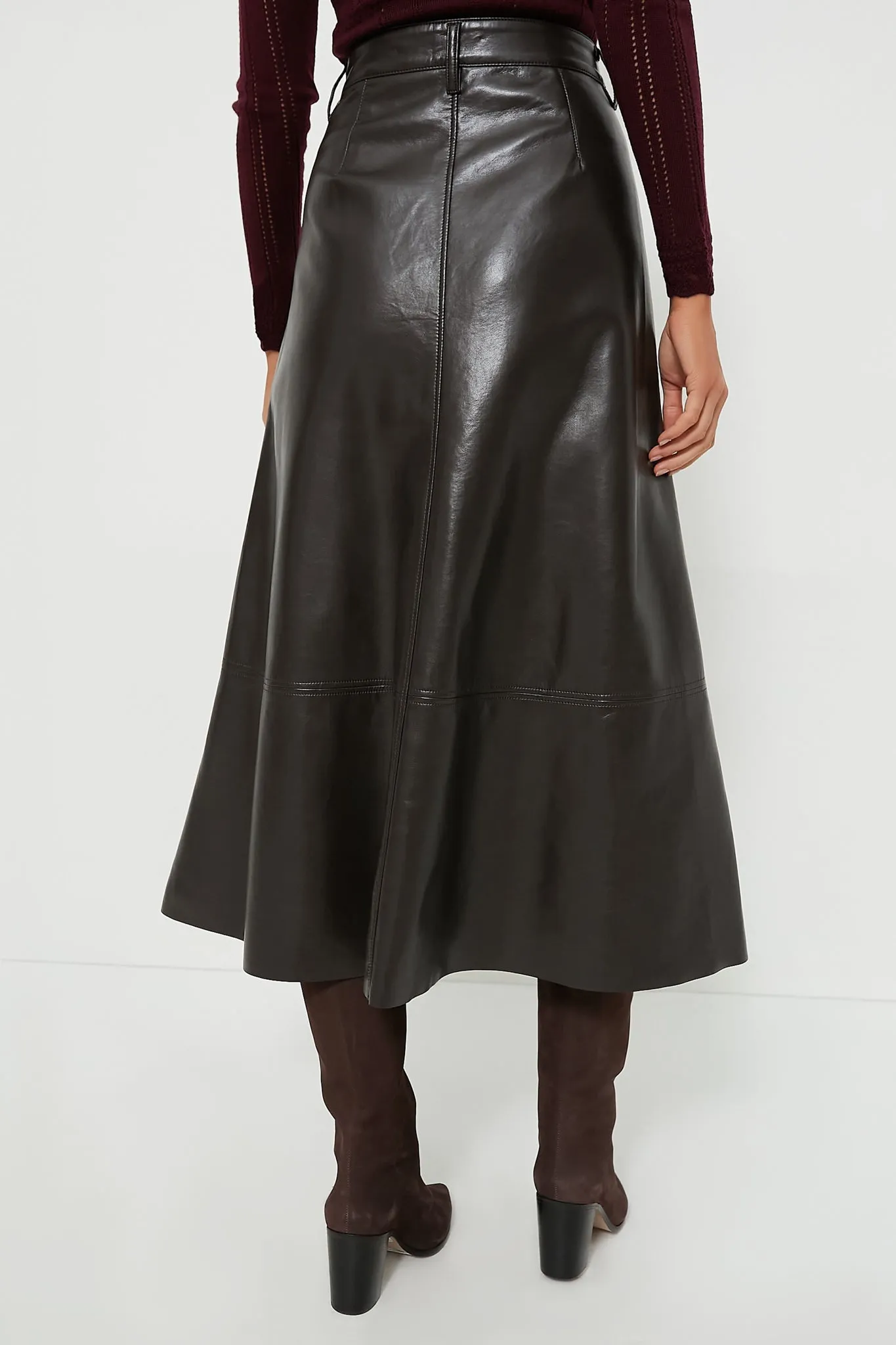 Remote-controlled Cassia Chocolate Skirt Leather Service-focused