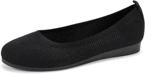 RiceelSor Women's Mesh Breathable Slip On Flats Shoes Ballet Round Toe Comfort Soft Casual Office Work Low Wedge Walking Dress Shoes
