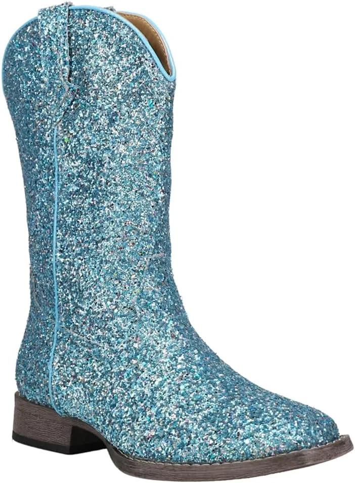 ROPER Toddler Girls Glitter Galore Square Toe Casual Boots Ankle - Blue