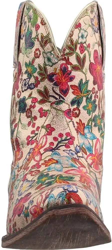 ROPER Womens Ingrid Floral Metallic Snip Toe Casual Boots Ankle Low Heel 1-2" - Multi