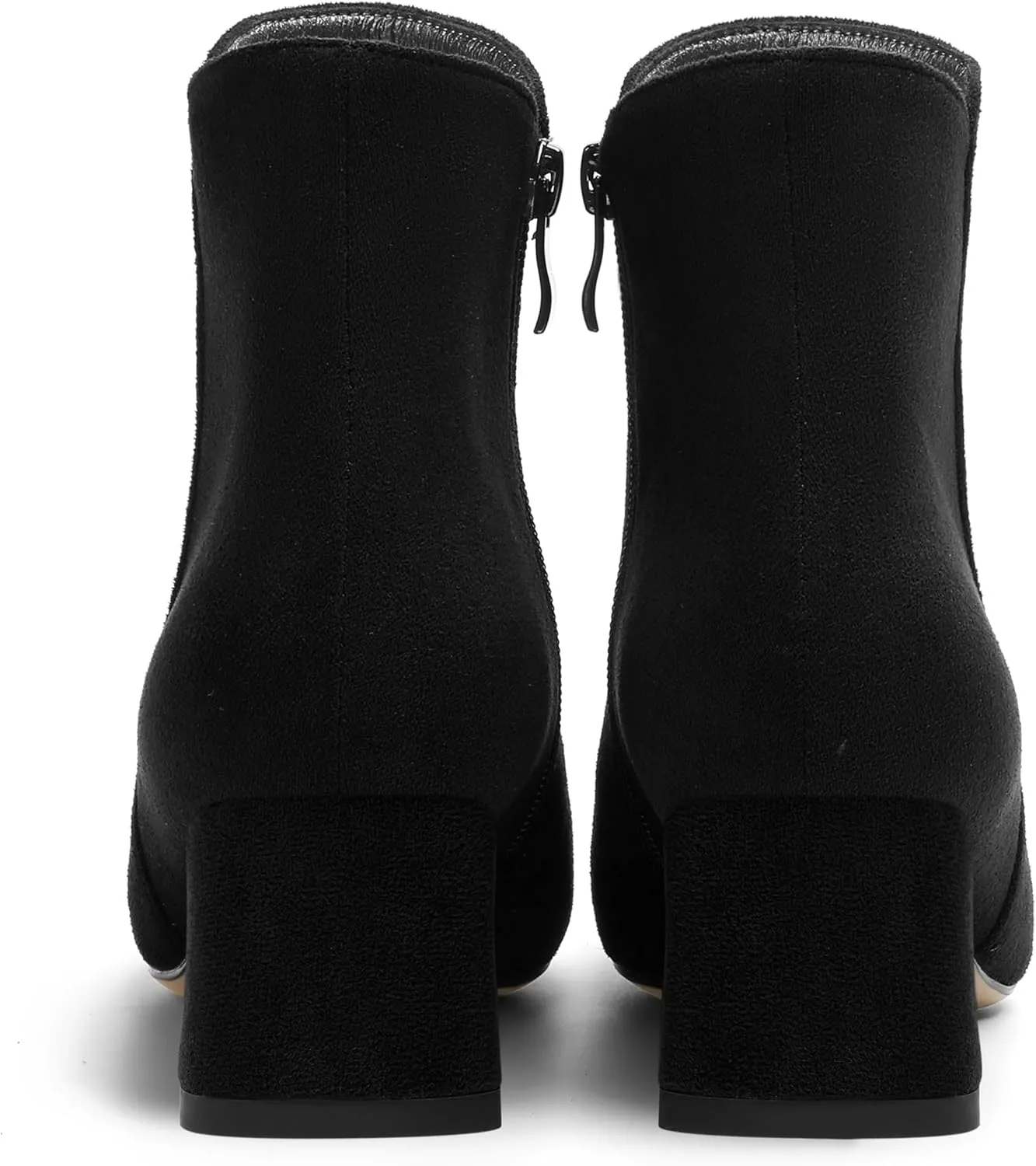 ROSERWISH Womens Zip Suede Outdoor Pointed Toe Fashion Casual Chunky Low Heel Ankle High Boots 2 Inch