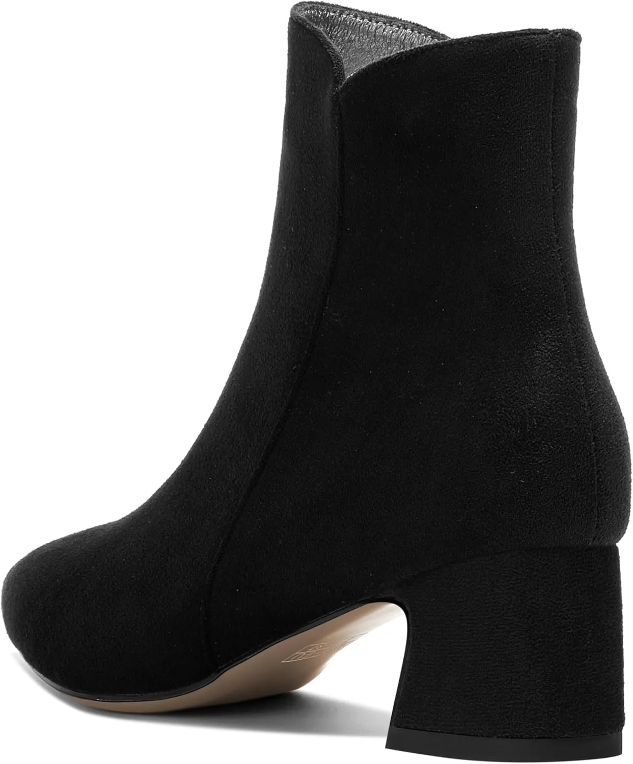 ROSERWISH Womens Zip Suede Outdoor Pointed Toe Fashion Casual Chunky Low Heel Ankle High Boots 2 Inch