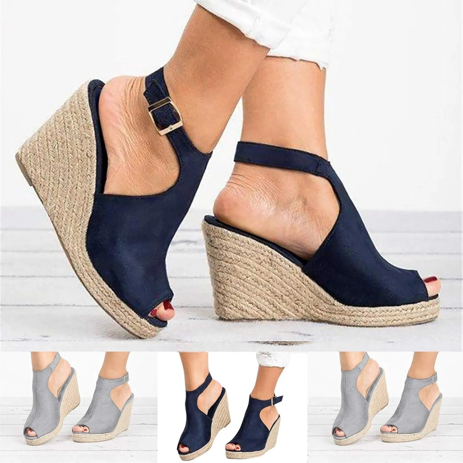 Sandals Women Dressy Summer, Sandals for Women Suede Peep Toe Ankle Booties Cut Out Stacked Heel Ankle Boots