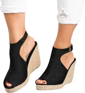 Sandals Women Dressy Summer, Sandals for Women Suede Peep Toe Ankle Booties Cut Out Stacked Heel Ankle Boots