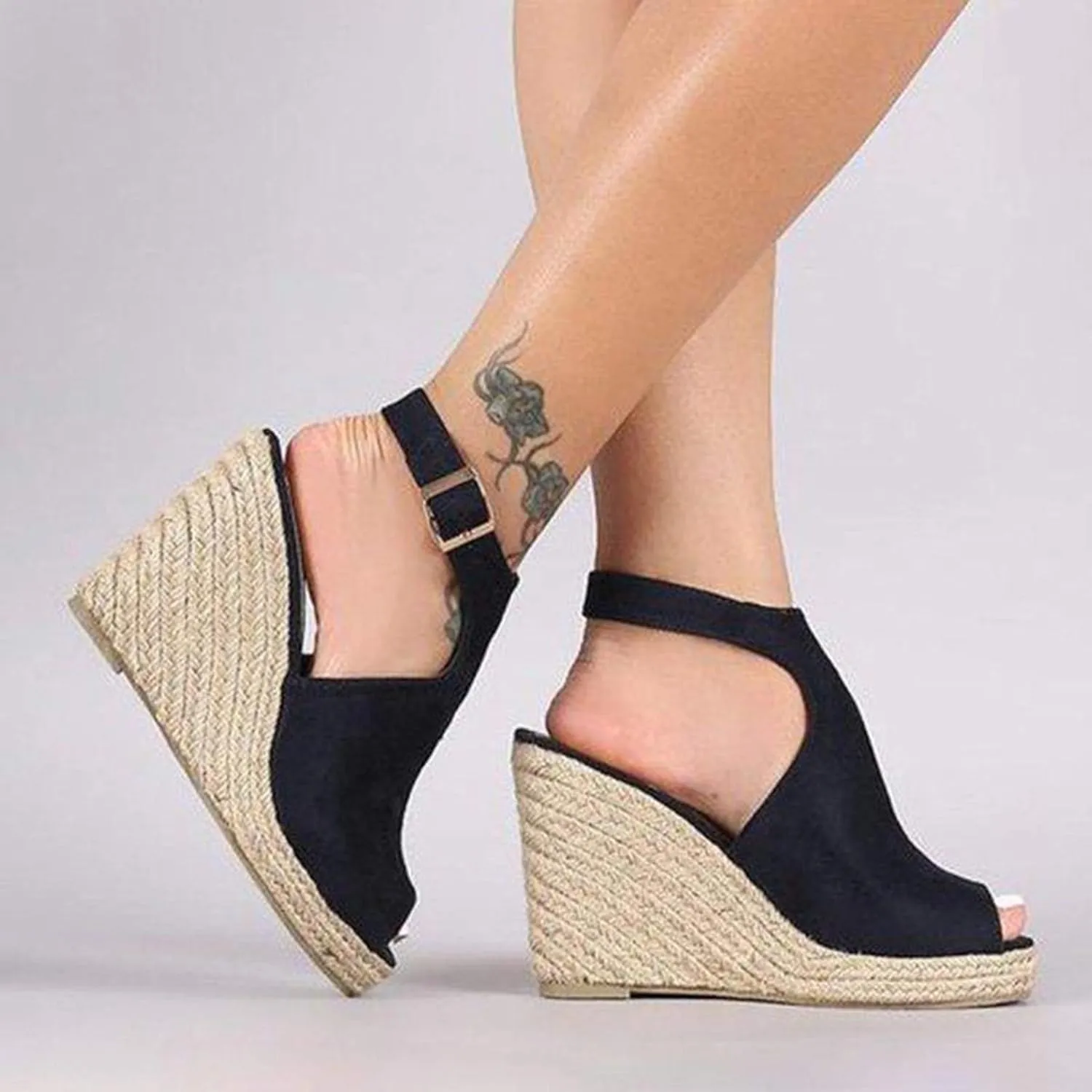 Sandals Women Dressy Summer, Sandals for Women Suede Peep Toe Ankle Booties Cut Out Stacked Heel Ankle Boots