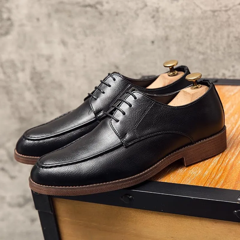 Santimon Oxford Shoes for Men, Lace up Classic Leather Dress Shoes Business Derby Shoes