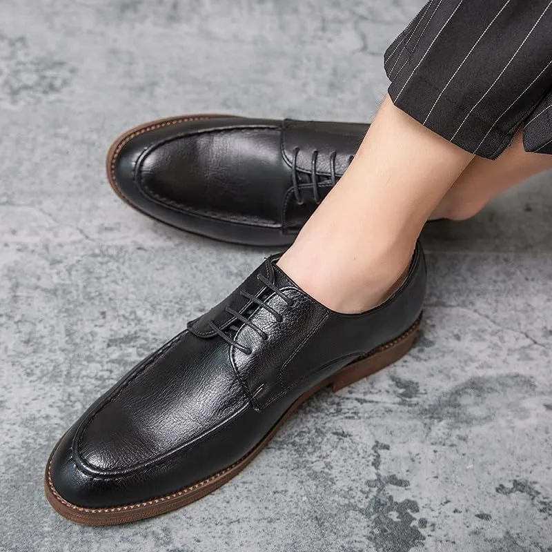 Santimon Oxford Shoes for Men, Lace up Classic Leather Dress Shoes Business Derby Shoes