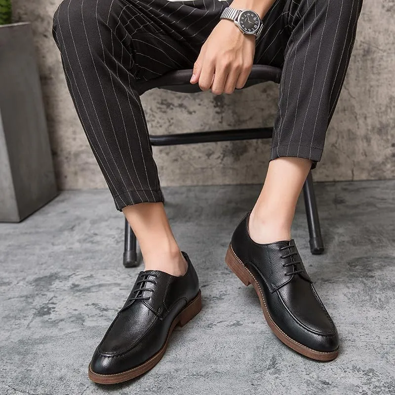 Santimon Oxford Shoes for Men, Lace up Classic Leather Dress Shoes Business Derby Shoes