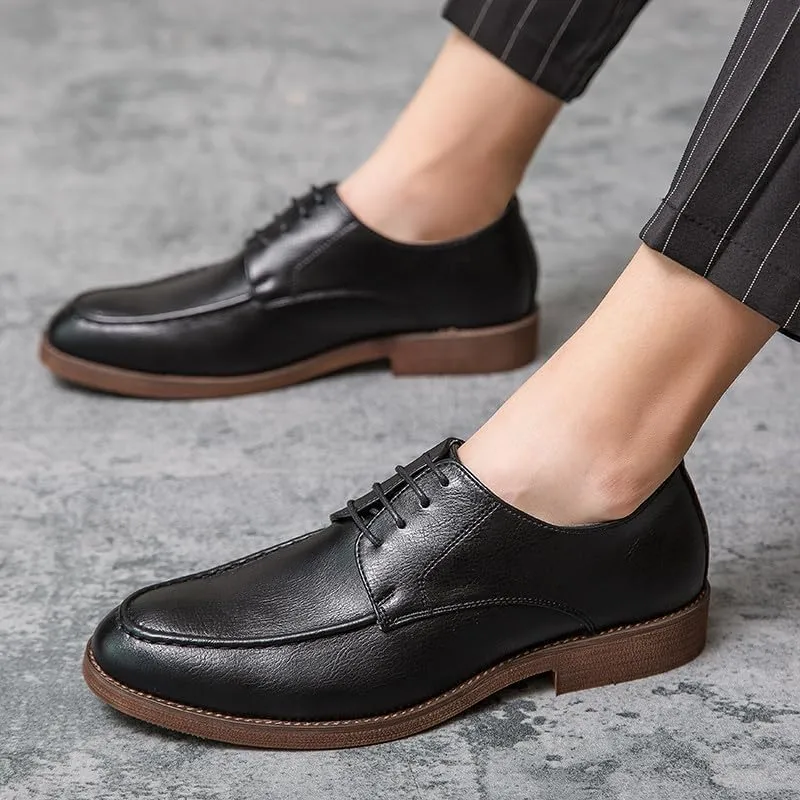 Santimon Oxford Shoes for Men, Lace up Classic Leather Dress Shoes Business Derby Shoes