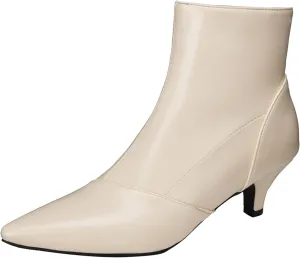 SHEMEE Fashion Womens Kitten Heels Ankle Boots Sexy Pointy Toe Booties Mid Heels Zipper Work Party Dress Shoes