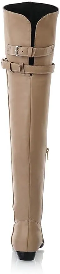 Shinelly Women Knee High Riding Boots Flat Over the Knee High Boots Low Heel