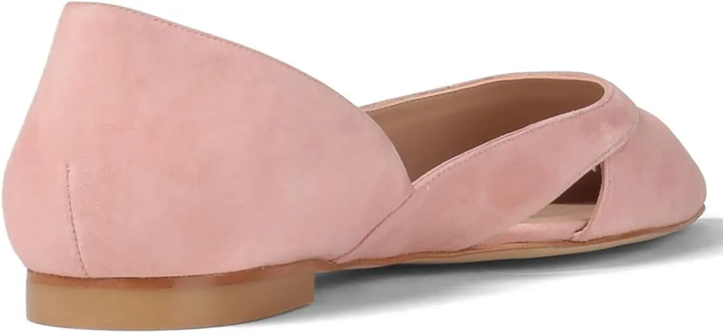 SHODENSE Women Comfortable Cut Out Flats Pointed Closed Toe Ballet Flats Slip On D'Orsay Flat Heeled Dress Shoes Ladies Driver Office Flat Shoes Party Street Casual Concise Stylish 4-11 M US