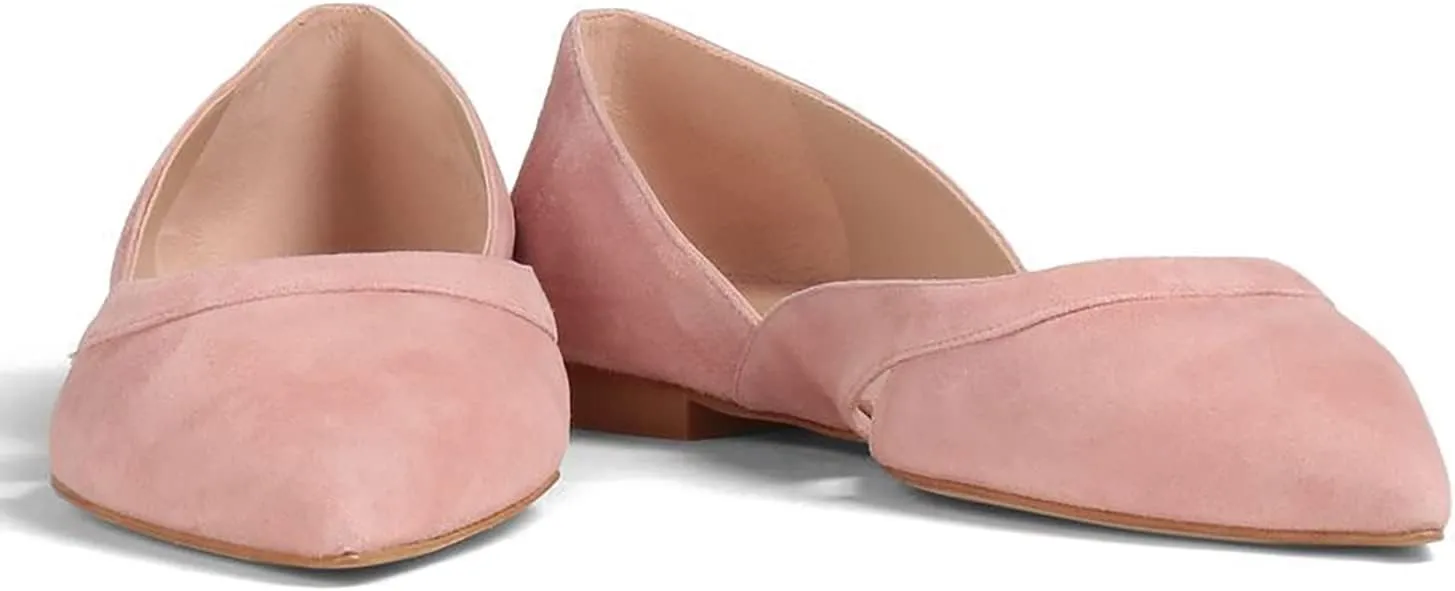 SHODENSE Women Comfortable Cut Out Flats Pointed Closed Toe Ballet Flats Slip On D'Orsay Flat Heeled Dress Shoes Ladies Driver Office Flat Shoes Party Street Casual Concise Stylish 4-11 M US