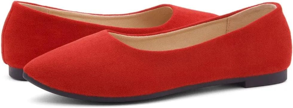 Shoe Land Womens SL-Kathleen Ballet Flats Pointed Toe Flat Shoes Classic Ballerina Comfort Dressy Shoes for Daily Work Office